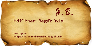 Hübner Begónia névjegykártya